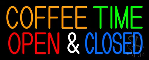Coffee Time Open Closed LED Neon Sign