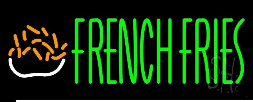 Green French Fries LED Neon Sign