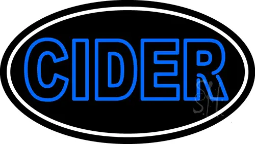 Double Stroke Blue Cider With White Border LED Neon Sign