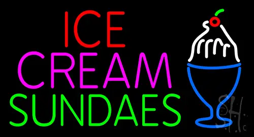 Double Stroke Ice Cream Sundaes LED Neon Sign