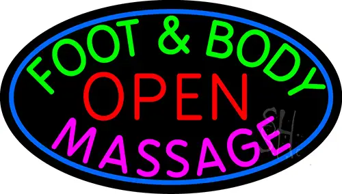 Foot And Body Massage Open LED Neon Sign