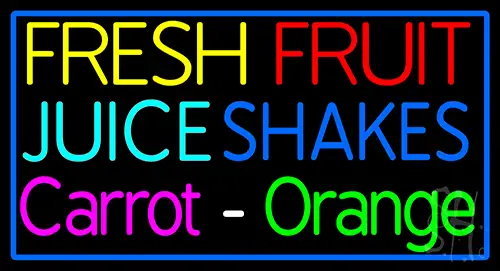 Fresh Fruit Juice Carrot Orange Shakes LED Neon Sign