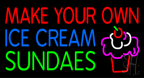 Make Your Own Ice Cream Sundaes LED Neon Sign