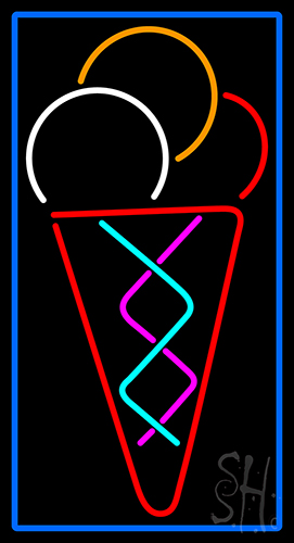Multicolored Ice Cream Cone LED Neon Sign