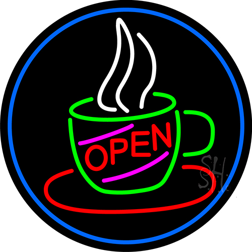 Open Coffee Cup LED Neon Sign
