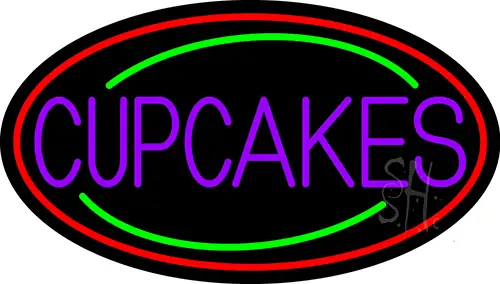 Purple Cupcakes With Cupcake In Between LED Neon Sign