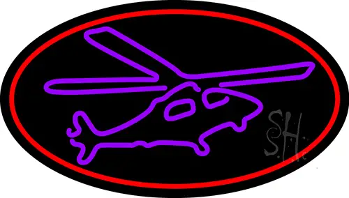 Purple Helicopter LED Neon Sign