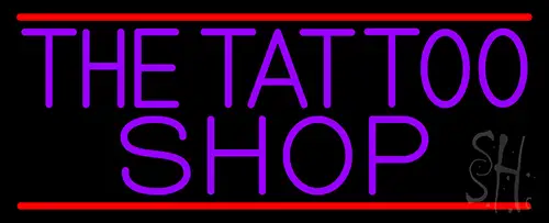 Purple The Tattoo Shop LED Neon Sign