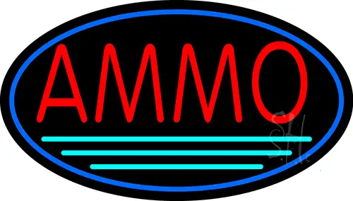 Red Ammo Turquoise Line LED Neon Sign