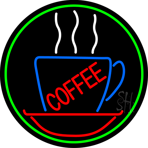 Red Coffee Inside Cup LED Neon Sign