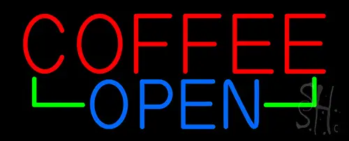 Red Coffee Open LED Neon Sign
