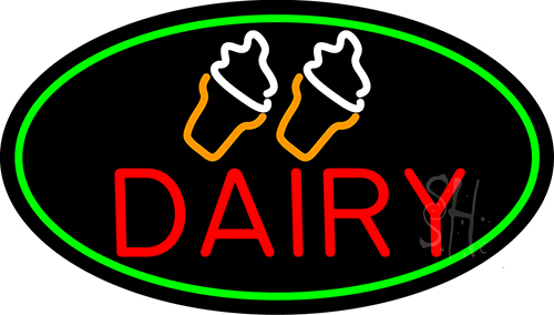 Red Dairy With Logo LED Neon Sign
