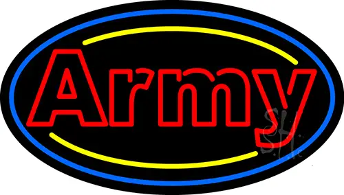 Red Double Stroke Army LED Neon Sign