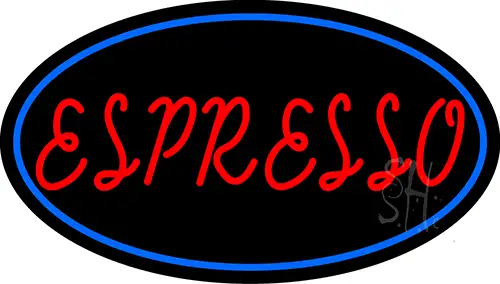 Red Espresso With Blue Line LED Neon Sign