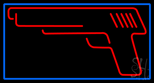 Red Gun Logo LED Neon Sign