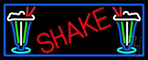 Red Shakes With Glass LED Neon Sign