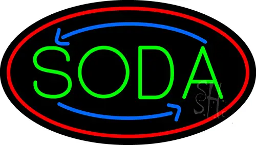 Round Green Soda LED Neon Sign