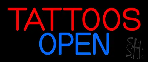 Tattoos Open LED Neon Sign