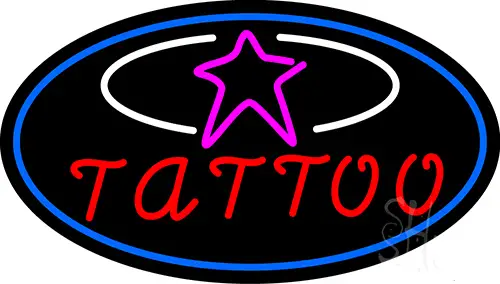 Tattoos With Star Logo LED Neon Sign