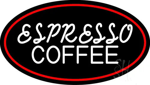 White Espresso Coffee Glass LED Neon Sign