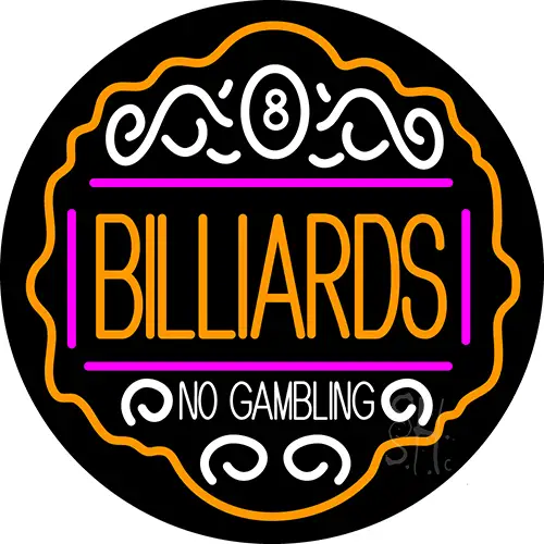 Billiards No Gambling 4 LED Neon Sign