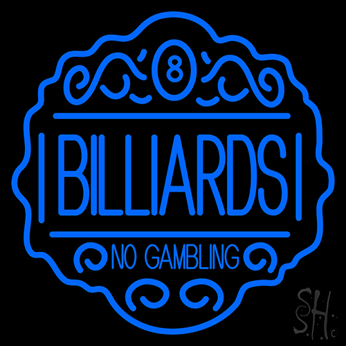 Billiards No Gambling LED Neon Sign