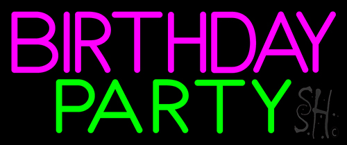 Birthday Party 4 LED Neon Sign