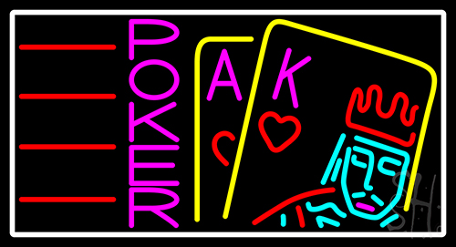 Poker With Border 3 LED Neon Sign