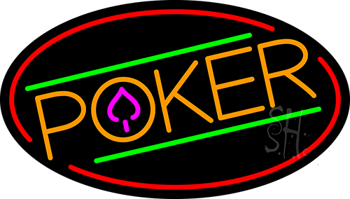 Poker With Border 6 LED Neon Sign