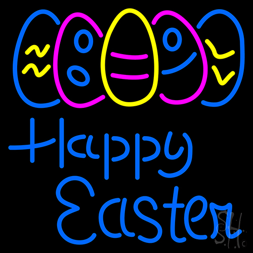 Happy Easter With Egg 2 LED Neon Sign