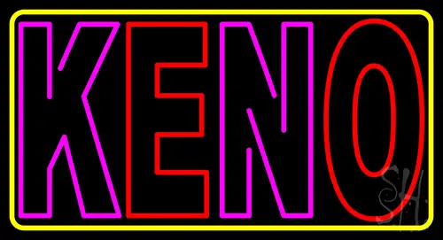 Keno With Oval Border 3 LED Neon Sign