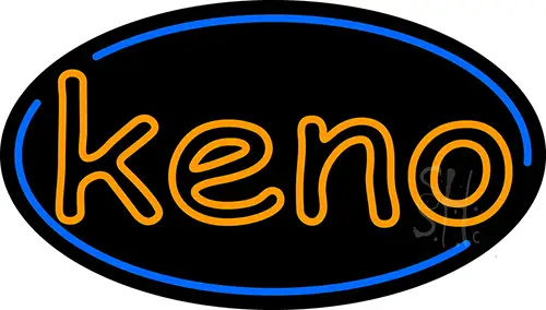 Keno With Oval Border 5 LED Neon Sign