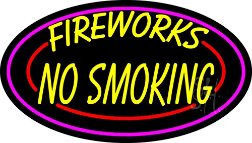Double Stroke Fire Works No Smoking 2 LED Neon Sign