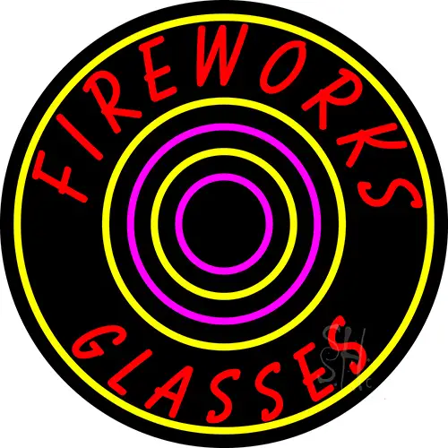Fire Work Glasses 2 LED Neon Sign