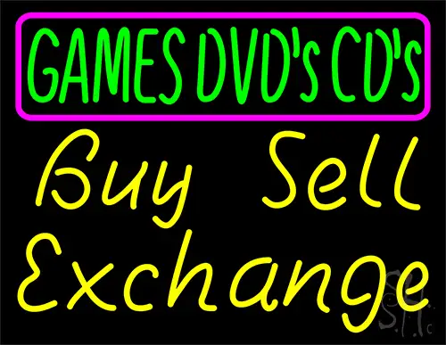 Games Dvds Cds Buy Sell Exchange 1 LED Neon Sign