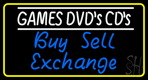 Games Dvds Cds Buy Sell Exchange LED Neon Sign
