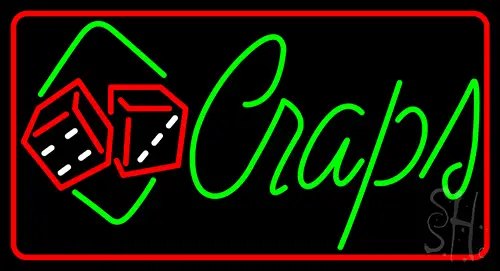 Green Craps Dice LED Neon Sign