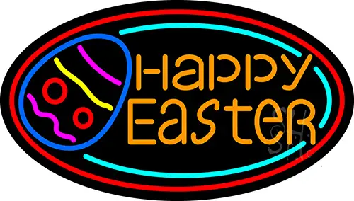 Happy Easter Egg 2 LED Neon Sign