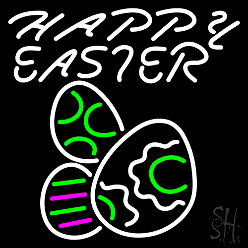 Happy Easter Egg 4 LED Neon Sign