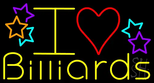 I Love Billiards 1 LED Neon Sign