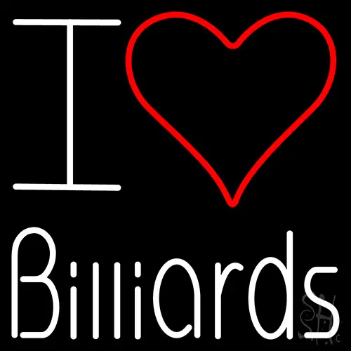 I Love Billiards LED Neon Sign