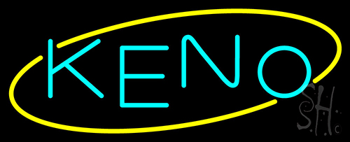 Keno With Oval 1 LED Neon Sign