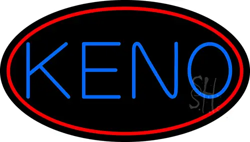 Keno With Oval 2 LED Neon Sign