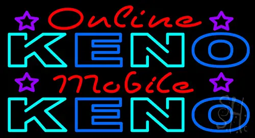Online Keno Mobile Keno 1 LED Neon Sign