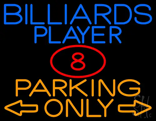 Billiards Player Parking Only 1 LED Neon Sign