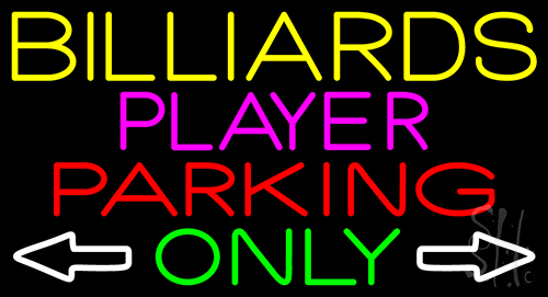 Billiards Player Parking Only 2 LED Neon Sign