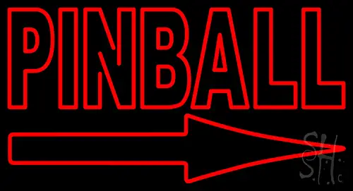 Pinball With Arrow LED Neon Sign