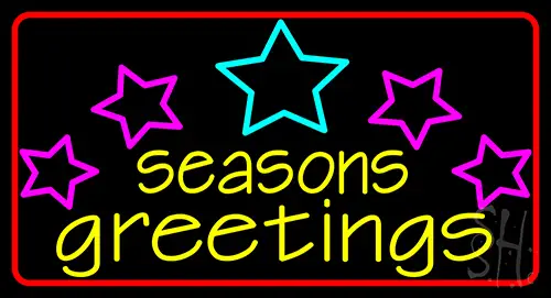 Seasons Greetings With Holy 2 LED Neon Sign