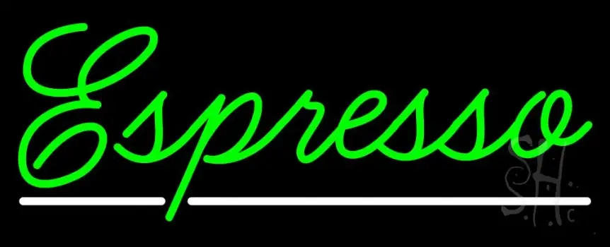 Cursive Green Espresso LED Neon Sign