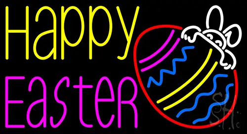 Happy Easter 4 LED Neon Sign